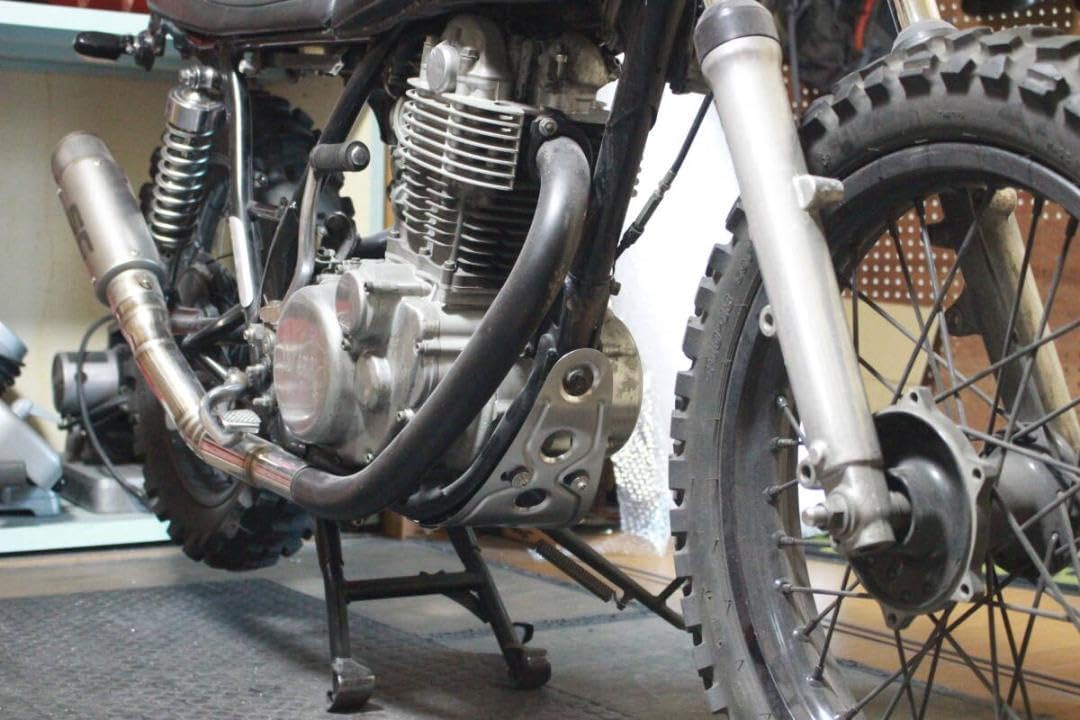 SR400ステンレス バーリングアンダーガード ロング 車＆バイク